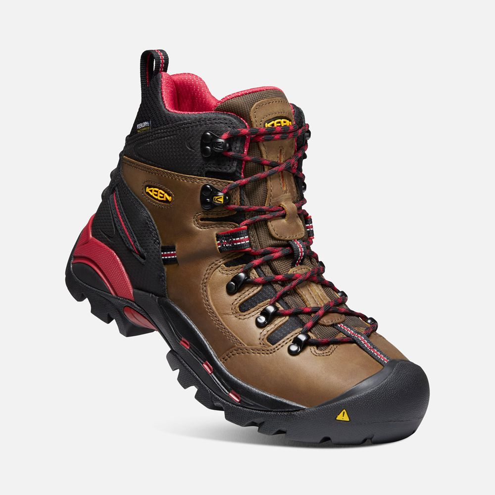 Keen Trekking Bot Erkek Kahverengi/Siyah - Pittsburgh 6\" (Steel Toe) - Türkiye XKZC37904